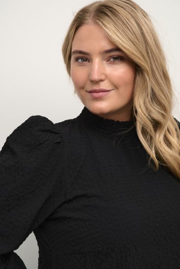 Kaffe Curve Ditta Smock Blouse Diepzwart - Blouses & tunieken - 