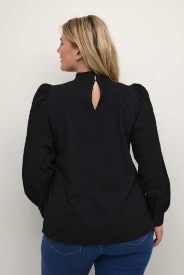 Kaffe Curve Ditta Smock Blouse Diepzwart - Blouses & tunieken - 