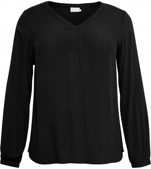 Kaffe Curve Ami Lange mouw Blouse Diepzwart - T-shirts - 