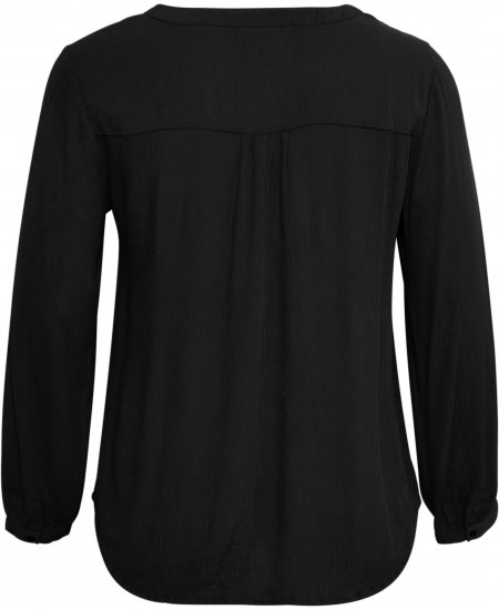 Kaffe Curve Ami Lange mouw Blouse Diepzwart - T-shirts - 