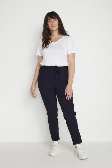 Kaffe Curve Jia Broek met riem Midnight marine - Jeans & Broeken in Grote Maten – Plus Size - 