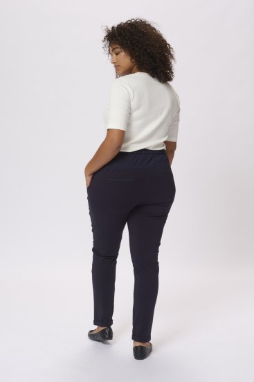 Kaffe Curve Jia Broek met riem Midnight marine - Jeans & Broeken in Grote Maten – Plus Size - 