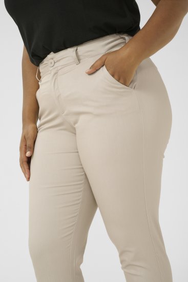 Kaffe Curve Leana Chino Broek 7/8 Veergrijs - Jeans & Broeken in Grote Maten – Plus Size - 