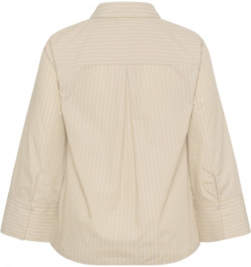 Kaffe Curve Josa Shirt Feather Grey Stripe - Blouseshirts - 