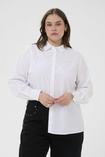 Kaffe Curve Janni Shirt Optical White - Blouseshirts - 