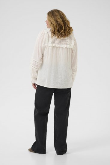 Kaffe Curve Jessa Shirt Long Sleeve White - Blouseshirts - 