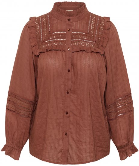 Kaffe Curve Jessa Shirt Henna Brown - Blouses & tunieken - 