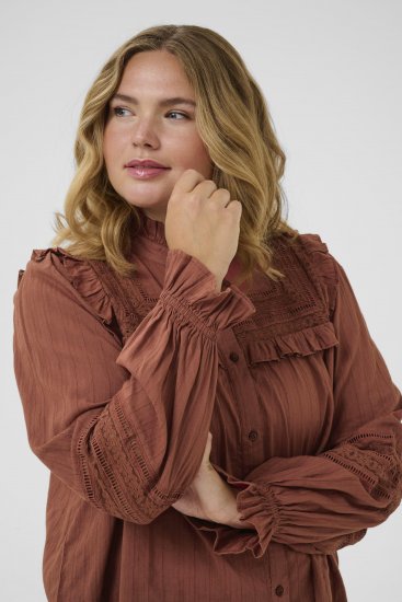 Kaffe Curve Jessa Shirt Henna Brown - Blouses & tunieken - 
