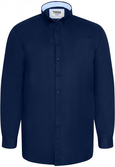 D555 Richard Oxford Overhemd Met Lange Mouwen TALL Navy - TALL hemden - 