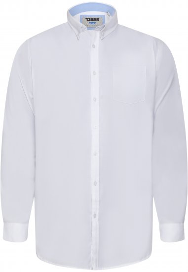 D555 Richard Oxford Overhemd Met Lange Mouwen TALL Wit - TALL hemden - 