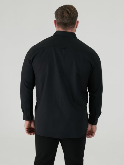 D555 Richard Oxford Overhemd Met Lange Mouwen TALL Zwart - TALL hemden - 