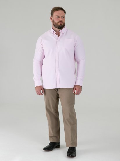 D555 Richard Oxford Overhemd Met Lange Mouwen TALL Roze - TALL hemden - 