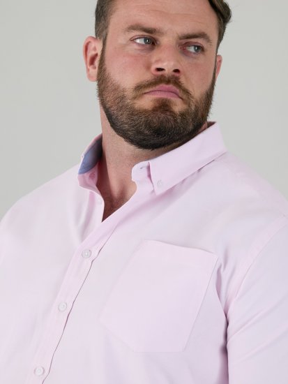 D555 Richard Oxford Overhemd Met Lange Mouwen TALL Roze - TALL hemden - 