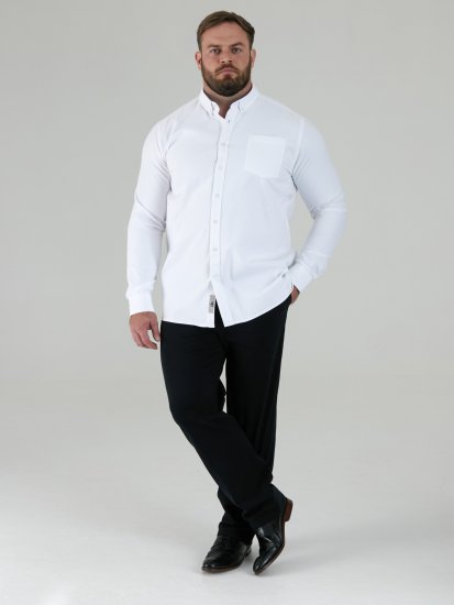 D555 Richard Oxford Overhemd Met Lange Mouwen TALL Wit - TALL hemden - 