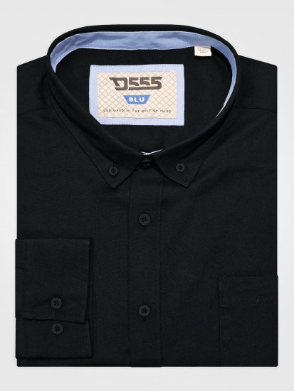D555 Richard Oxford Overhemd Met Lange Mouwen TALL Zwart - TALL hemden - 