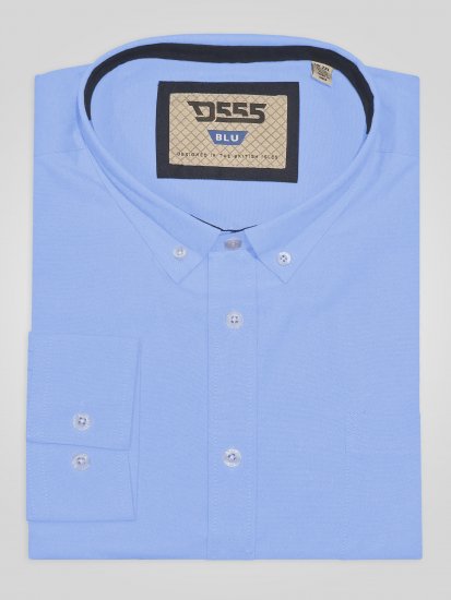 D555 Richard Oxford Overhemd Met Lange Mouwen TALL Lichtblauw - TALL hemden - 