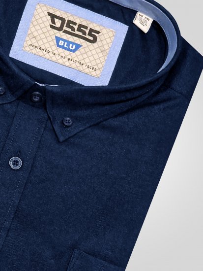 D555 Richard Oxford Overhemd Met Lange Mouwen TALL Navy - TALL hemden - 