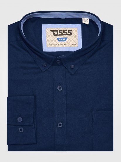 D555 Richard Oxford Overhemd Met Lange Mouwen TALL Navy - TALL hemden - 