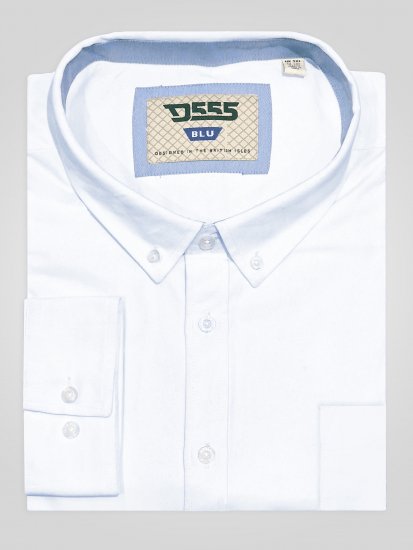 D555 Richard Oxford Overhemd Met Lange Mouwen TALL Wit - TALL hemden - 