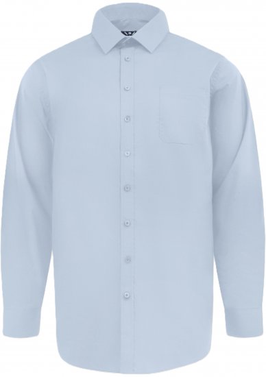 D555 Oliver Vlekbestendig Strijkvrij Stretch Overhemd Met Lange Mouwen Lichtblauw - Hemden - Overhemden Grote Maten Heren