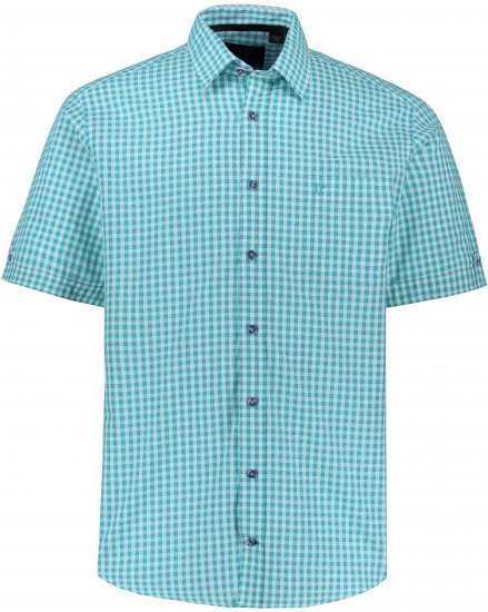 JP1880 Shirt Traditional Short Sleeve Turquoise - Hemden - Overhemden Grote Maten Heren