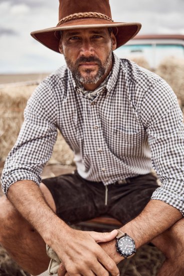 JP1880 Shirt Checked Traditional Long Sleeve Olive Green - Feestkleding - Feestkleding – Vier in stijl en comfort