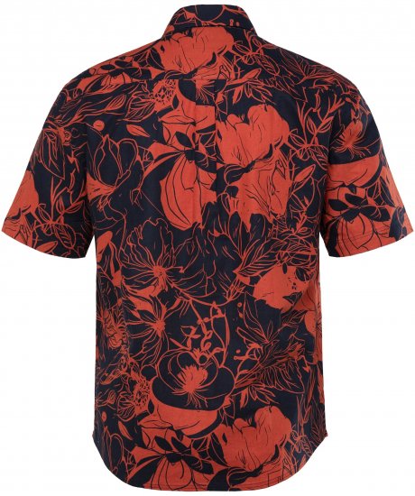 JP1880 Shirt Short Sleeve Linen Blend Red - Hemden - Overhemden Grote Maten Heren