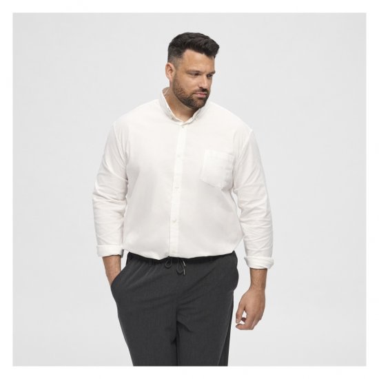 North Latitude Oxford Shirt White - Hemden - Overhemden Grote Maten Heren