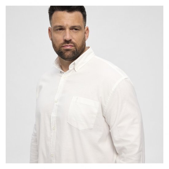 North Latitude Oxford Shirt White - Hemden - Overhemden Grote Maten Heren