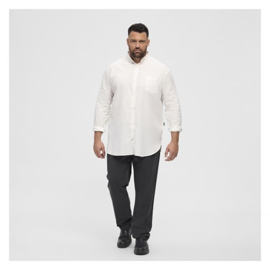 North Latitude Oxford Shirt White - Hemden - Overhemden Grote Maten Heren