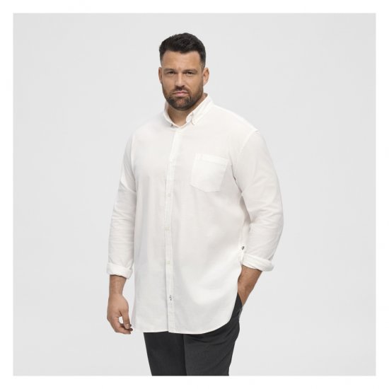 North Latitude Oxford Shirt White - Hemden - Overhemden Grote Maten Heren
