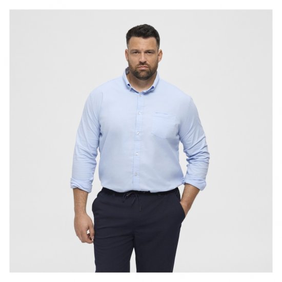 North Latitude Oxford Shirt Light Blue - Hemden - Overhemden Grote Maten Heren