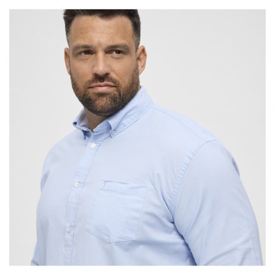North Latitude Oxford Shirt Light Blue - Hemden - Overhemden Grote Maten Heren