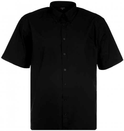 Espionage SH149 Plain Short Sleeve Shirt Black - Hemden - Overhemden Grote Maten Heren