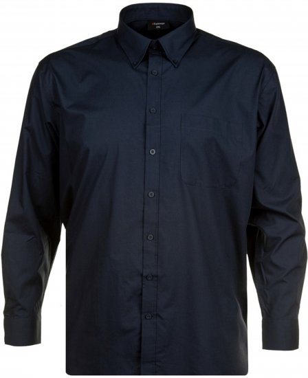 Espionage SH150 Plain Long Sleeve Shirt Navy - Hemden - Overhemden Grote Maten Heren
