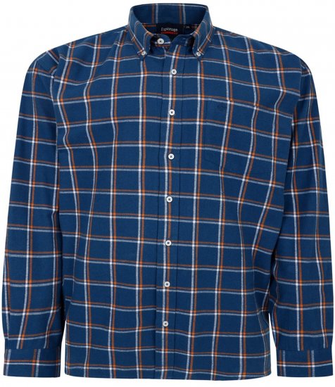Espionage SH421 Long Sleeve Checked Shirt Blue/Orange - Overhemden met lange mouwen - 