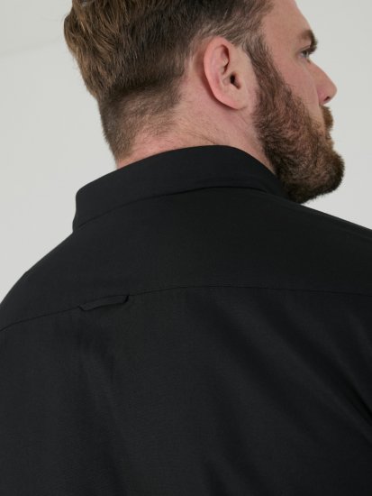 D555 James Oxford Overhemd Met Korte Mouwen TALL Zwart - TALL hemden - 