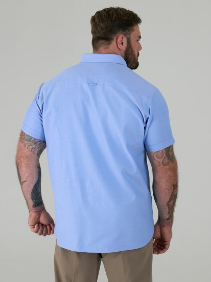 D555 James Oxford Overhemd Met Korte Mouwen TALL Lichtblauw - TALL hemden - 