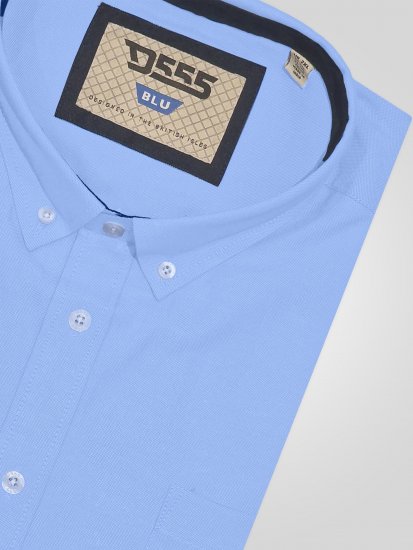 D555 James Oxford Overhemd Met Korte Mouwen TALL Lichtblauw - TALL hemden - 