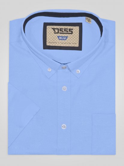 D555 James Oxford Overhemd Met Korte Mouwen TALL Lichtblauw - TALL hemden - 