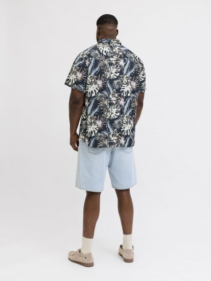 Jack & Jones Honolulu Short Sleeve Resort Shirt Black - Hemden - Overhemden Grote Maten Heren