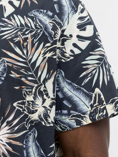 Jack & Jones Honolulu Short Sleeve Resort Shirt Black - Hemden - Overhemden Grote Maten Heren