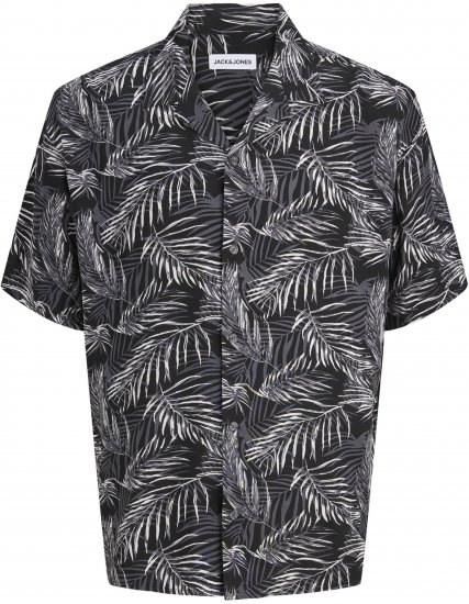 Jack & Jones Jeff Resort Short Sleeve Shirt Black - Hemden - Overhemden Grote Maten Heren