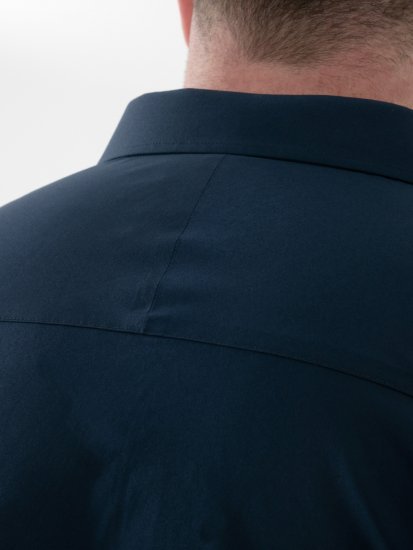 D555 Lucas Vlekbestendig Strijkvrij Stretch Overhemd Met Korte Mouwen Navy - Hemden - Overhemden Grote Maten Heren