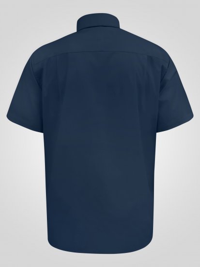 D555 Lucas Vlekbestendig Strijkvrij Stretch Overhemd Met Korte Mouwen Navy - Hemden - Overhemden Grote Maten Heren