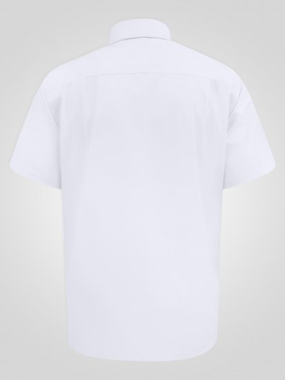 D555 Lucas Vlekbestendig Strijkvrij Stretch Overhemd Met Korte Mouwen Wit - Hemden - Overhemden Grote Maten Heren