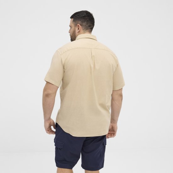 North Latitude 51106 Short Sleeve Shirt Sand - Shirts met korte mouwen - Grote Maten Overhemden Korte Mouw