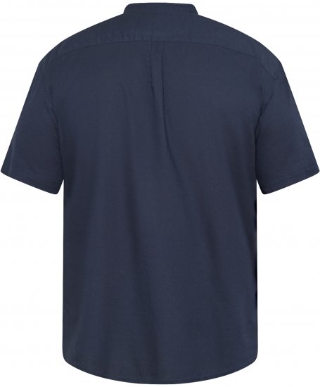 North Latitude 61109 Korte Mouw Overhemd met Staande Kraag Marineblauw - Hemden - Overhemden Grote Maten Heren