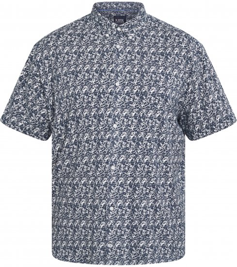 North Latitude 61114 Jersey Overhemd met All-Over Print Marineblauw - Hemden - Overhemden Grote Maten Heren