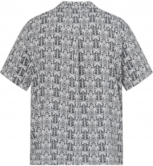 North Latitude 61313 Viscose Overhemd met Cubaanse Kraag Grijs - Hemden - Overhemden Grote Maten Heren